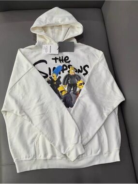 Authentic Balenciaga White The Simpsons Graphic Hoodie